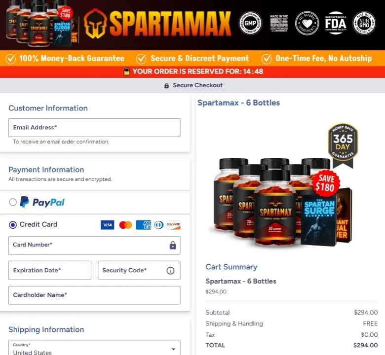 Spartamax Spartamax Order Page